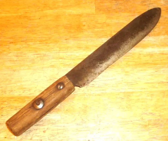 Antique Handmade Crude Custom 12-1/2" Fixed Blade Knife Vintage Original