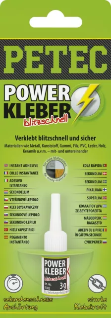 Power Kleber Petec Blitzschnell Sekundenkleber 93403