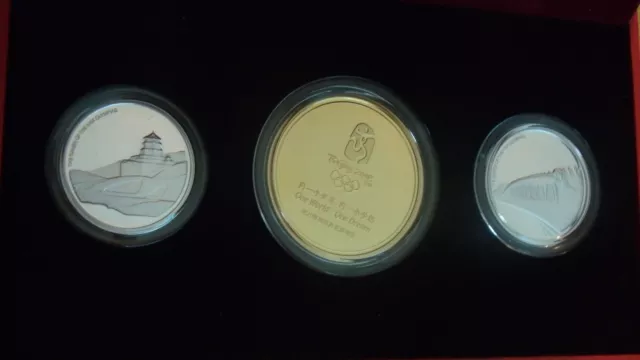 China 2008 olympic games Proof Coins Foxiang, 17 hole bridge, Dancing Beijing