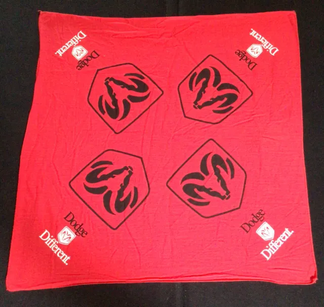 DODGE DIFFERENT Red Bandana 20x 20” Red And Black EXCELLENT
