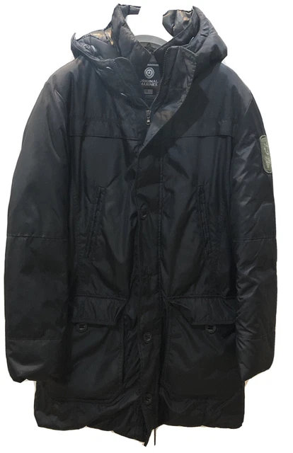 GIUBBOTTO PIUMINO UOMO CASUAL Nero INVERNALE GIACCA TRENCH PARKA CON CAPPUCCIO