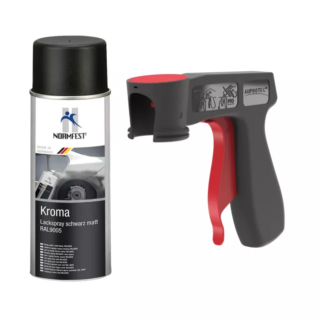 Spray Peinture Vernis Voiture Noir Mat Kroma Laque 1x 400ml + Pg