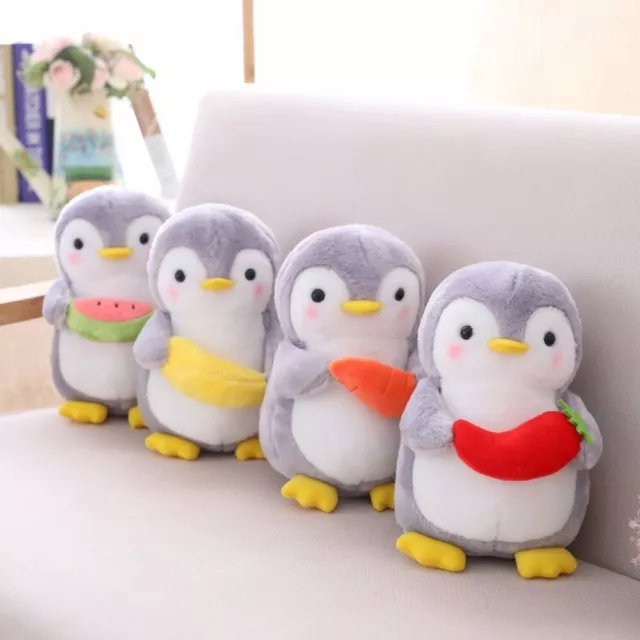 Soft Penguin Plush Toy Holding Fruits Penguin Stuffed Dolls  Birthday Gift