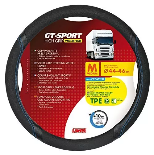 GT-Sport, coprivolante in Skeentex - M - Ã 44/46 cm - Nero/Blu