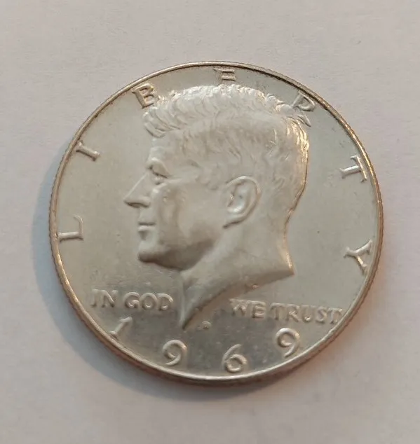 1969 D USA mezzo dollaro Kennedy argento