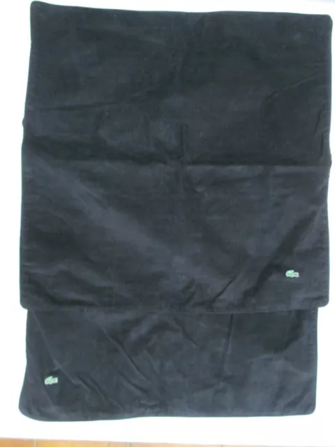 Lacoste PAIR black corduroy Euro pillow  shams Button closure Welted edges