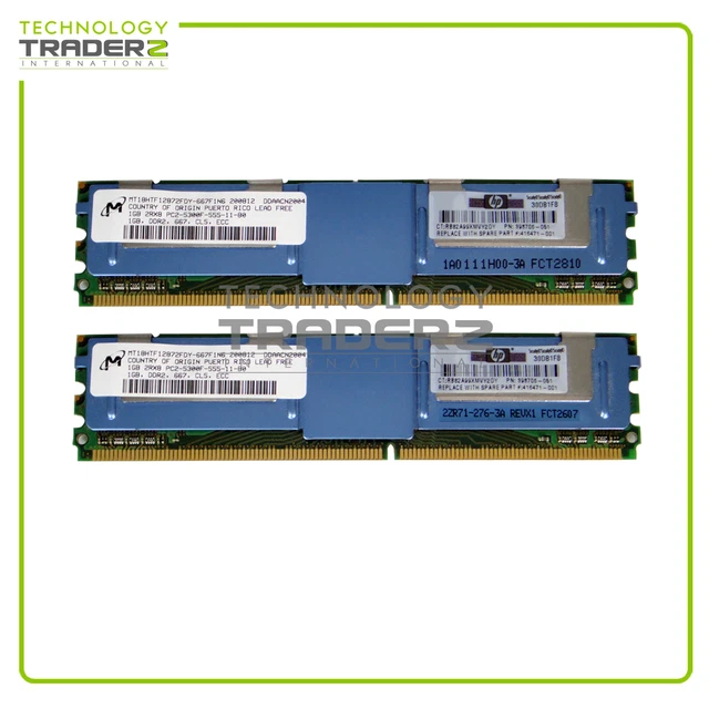 KIT OF 4 397411-B21 HP 8GB (8x1GB) PC2-5300F DDR2-667MHz ECC 2Rx8 Memory Kit