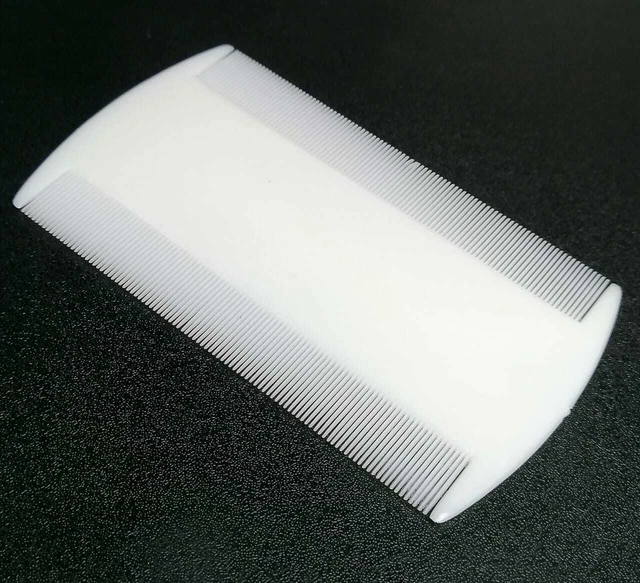 White Double Sided NIT Comb For Head Lice Detection 10 Pieces NSR2806ARB1