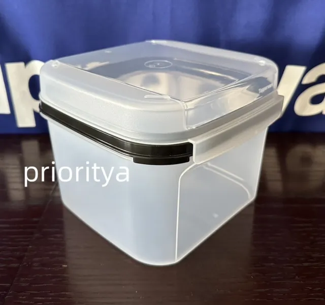 Tupperware Modular Mates Square Signature Line Container #2 Hinged Lid Clear New