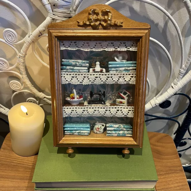 Sewing Cupboard Vintage Shadow Box Diorama