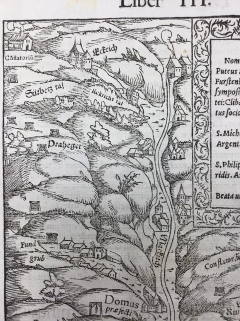 Alsace en  1575 Carte Alsace Rhin Sainte Marie aux Mines Encyclopédie Munster 3