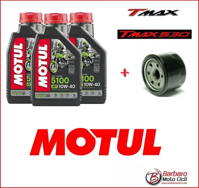 Kit Tagliando Filtro Olio Motul 5100 Yamaha Tmax Xp Sp Tmax 500 530 Fino Al 2016