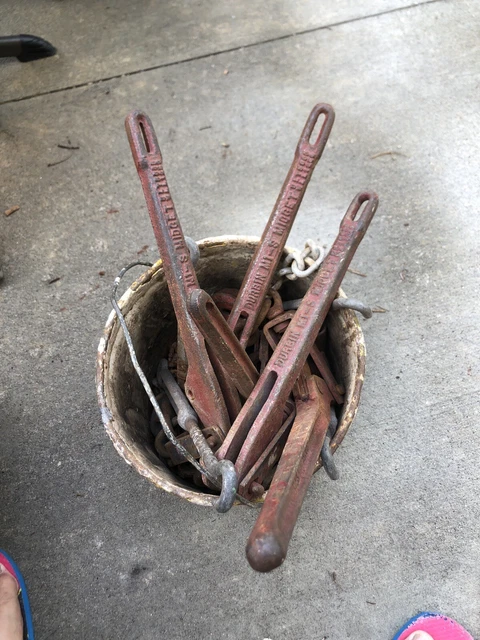 Vintage Chain Binder Lot Durbin Midget Load Binders Chains