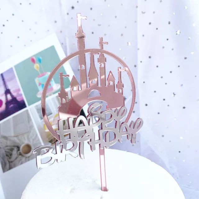 1 pieza Decoración de pasteles de horneado Acrílico Pastel Topper Fiesta Feliz Cupcake Topp ZR