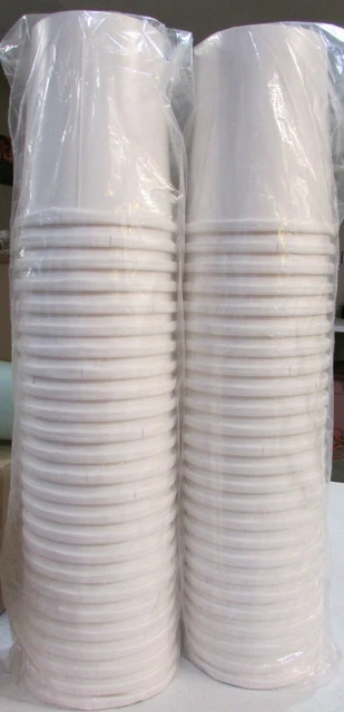 50 White Cups Bowl Paper Soup Containers Heavy Duty Plain 32 oz - No Lids