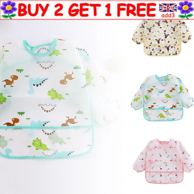 Bavoir bébé imperméable bébé comestible enfants à manches longues tablier autoFU