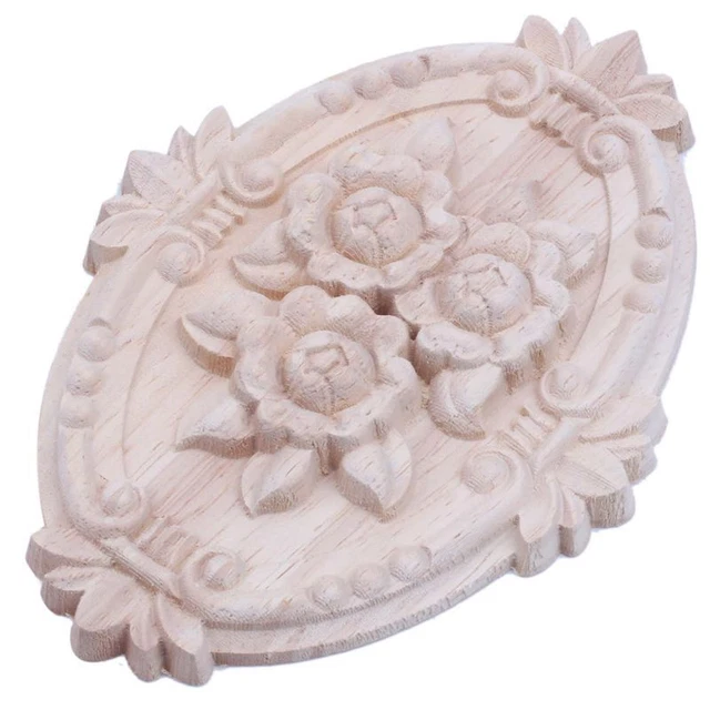 Ornamento retrò legno applique intaglio ornamento per armadio mobili decorati5443