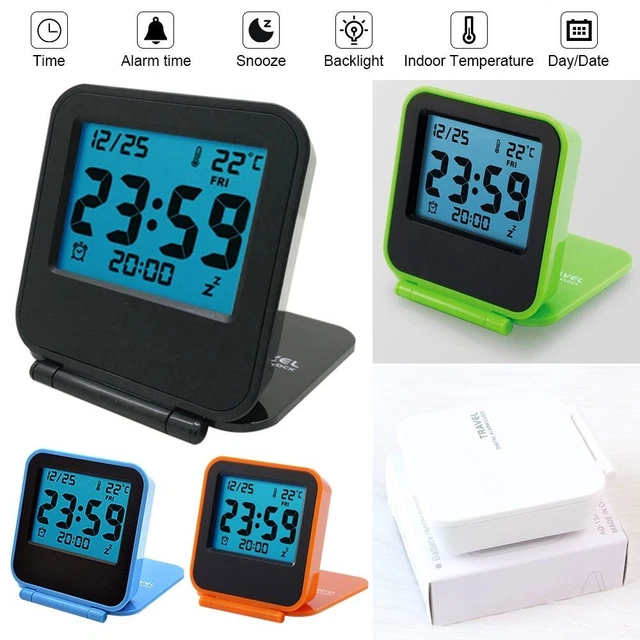 Creative Backlight Folding Travel Clock Alarm Clock LED Digital Number Clock