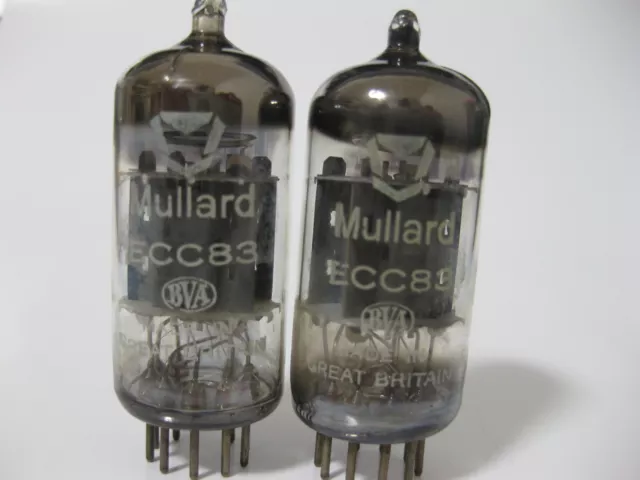 Ultra Rare Pair 12Ax7 - Ecc83 - Mullard - Bva - 1964