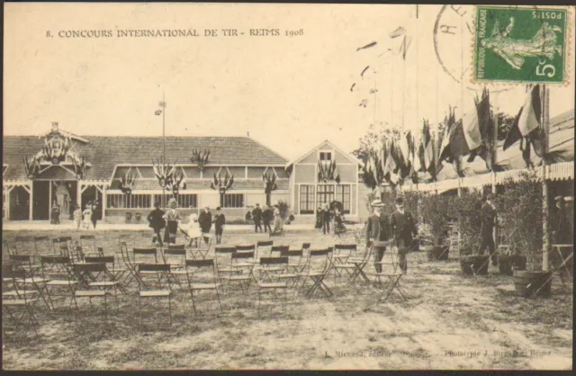 51 Reims Carte Postale Concours International De Tir 1908