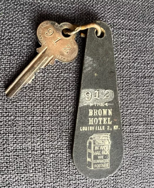 Vintage The Brown Hotel Louisville Kentucky Key & Fob Room 912 Landmark Hotel