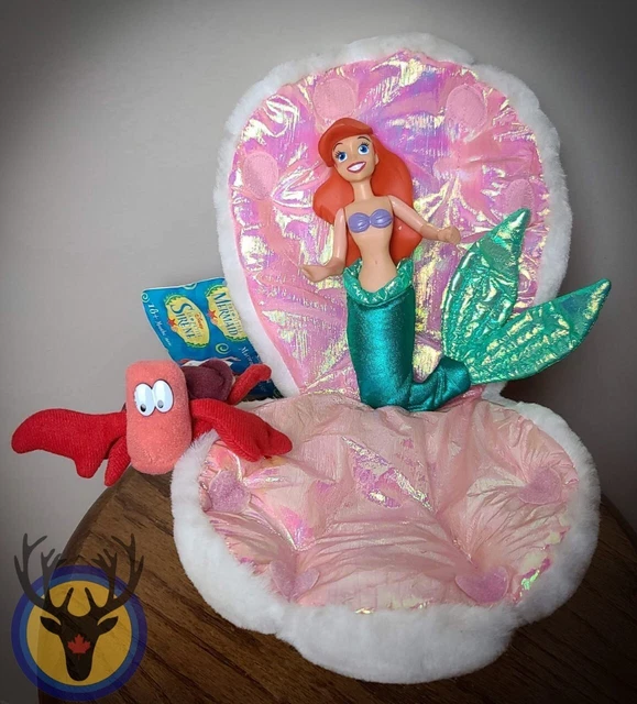 VINTAGE THE LITTLE Mermaid Clamshell Ariel Stick Hand Puppet Disney ...