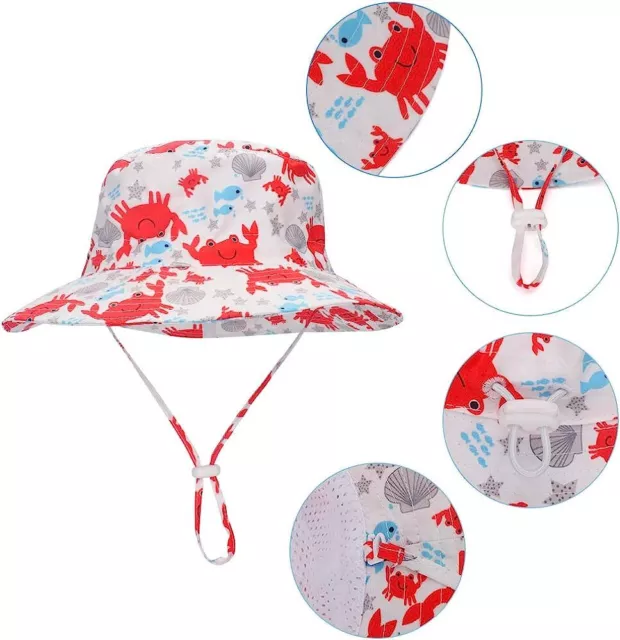 Baby Girls Boys Toddler Sun Hat UPF 50+ Summer Bucket Hat Adjustable Fisherman 2