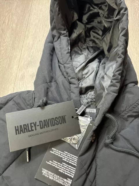 Harley Davidson Men's XL Puffer Jacket New Hooded Water Resistant Insulated