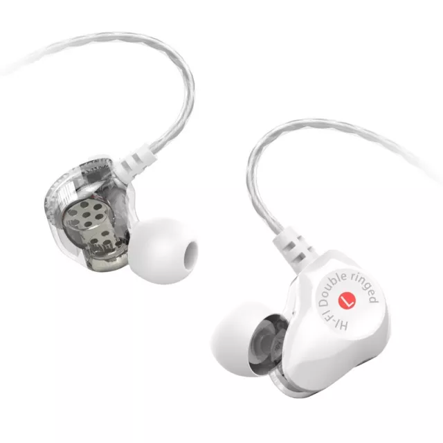 Premium In Ear Dual Dynamic Driver Hifi Kopfhörer Ohrhörer Headset 3,5mm wei