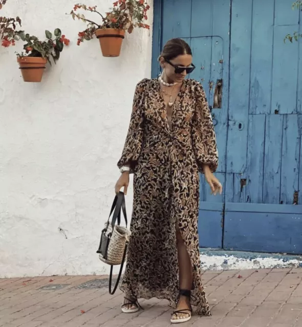 Zara knot print sales dress
