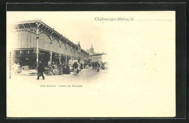 CPA Chalons-sur-Marne, les Halles, Jour de marché