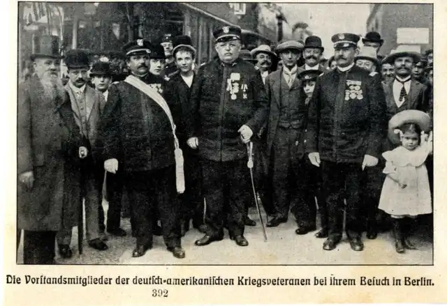 Vorstand der deutsch-amerikanischen Kriegsveteranen bei Berlinbesuch von 1910