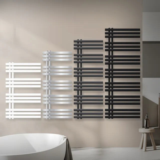 Scaldasalviette Termoarredo OCEAN ITALY 1200x600mm - Acciaio Al Carbonio, Riscaldamento Ad Acqua, Colore Antracite
