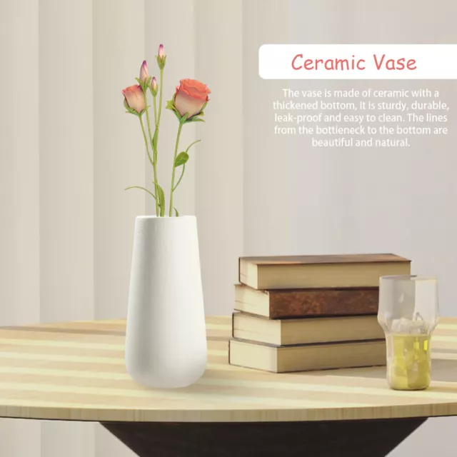For Centerpiece Wide Mouth Ceramic Vase Desktop Living Room Home Decor Flower