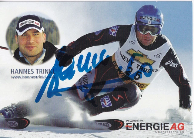 Carte Autographe Hannes Trinkl - Bronze Olympique 1998 Ski Alpin (Original, Autriche)