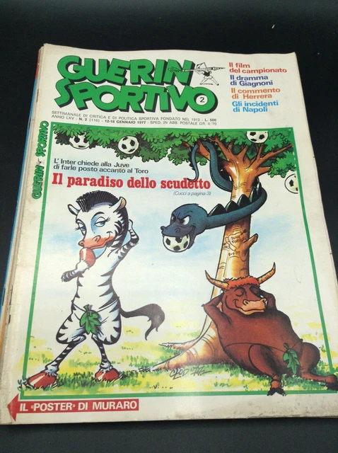 Guerin Sportivo N°7 1977 - Milan, Film Championnat, Arbitres, Santana, Herrera - Italien