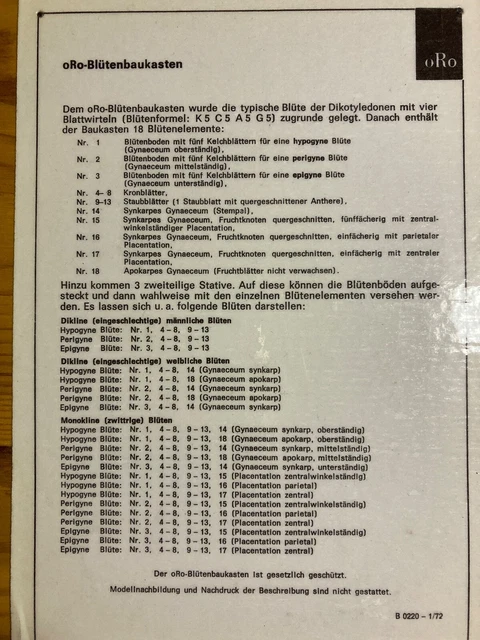 oRo-Blütenbaukasten