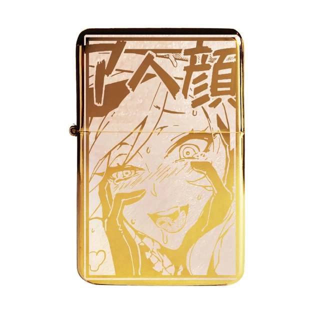 BRAND NEW -  DESIGNED BRUSHED STYLED CIGARETTE PETROL LIGHTER - Ahegao Variant