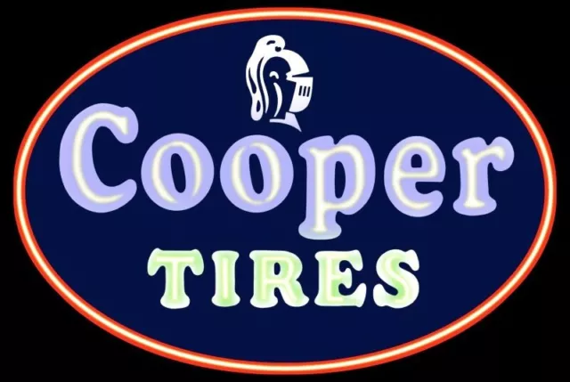 Cooper Tires of Findlay, OhiO NEW Sign: 18" Wide Oval Diecut Style USA STEEL