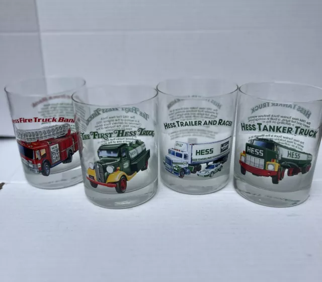 Hess Toy Truck Collector Series Glasses Set of 4 Drinking Glasses NEW 1996 RARE