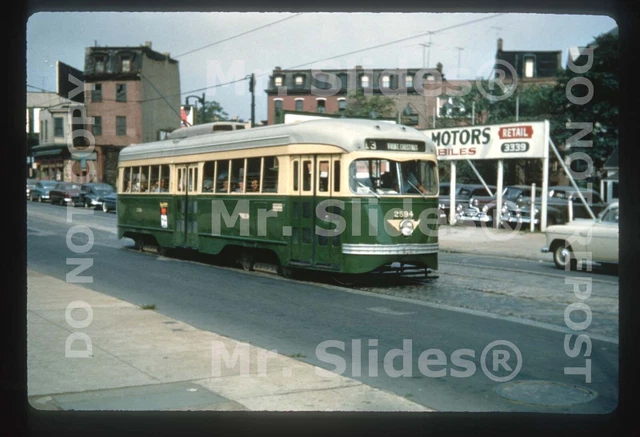 Duplicate Slide Streetcar  PTC Philadelphia PCC 2594 Street Action