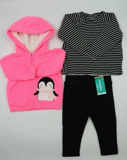Baby Infant Girls Old Navy Carters 3 Pc Hoodie Top Pants Outfit Set Size 6 Mos