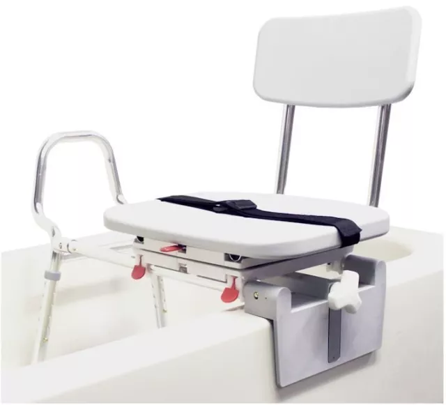 Eagle 77762 Sliding Shower Chair Tub-Mount Bath Transfer Bench with Swivel Seat 2