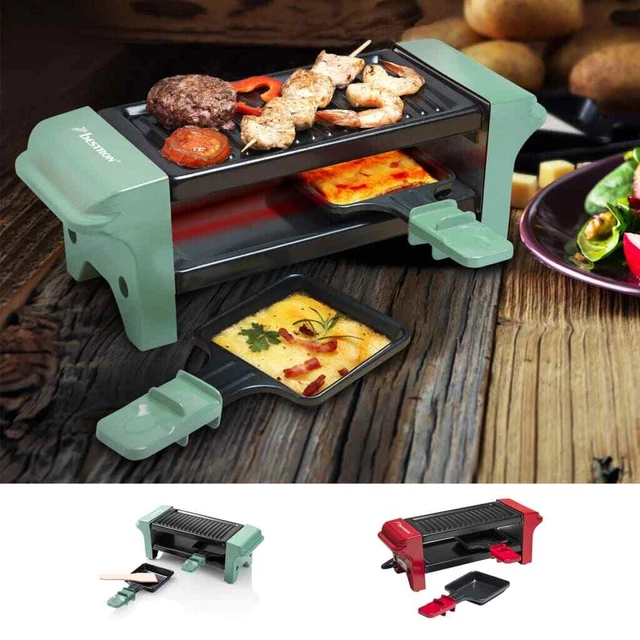 Bestron Raclette-Grill 2-4 Personen Tischgrill Backplatte 350W mehrere Auswah...