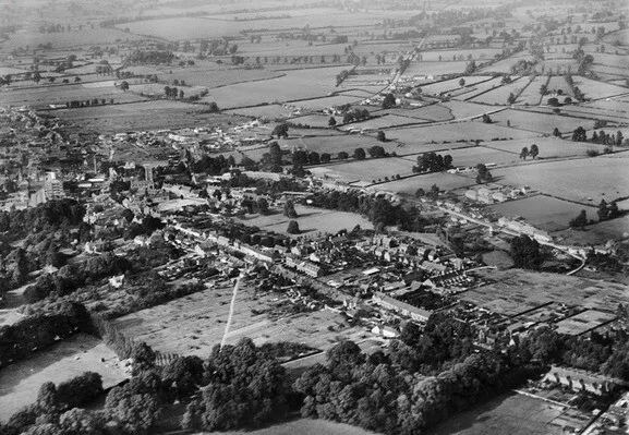 The town Calne from the south England 1930 Old Photo