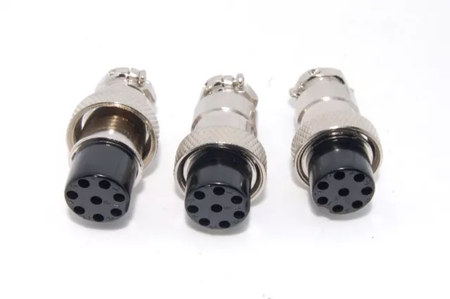 3 x 8 Pin HAM or CB Radio Microphone Plugs Pack of 3 Mic plug