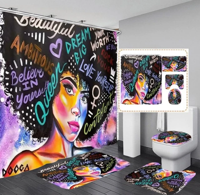 Modern African American Bathroom Sets, Shower Curtain Sets