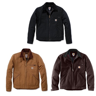 CARHARTT Giacca Uomo Duck Detroit Soft Lavoro Giacca caldo rivestimento interno elegante 