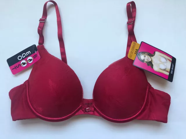 NWT Lily Of France Ego Boost Push Up Underwire Bra 2131101 Red 34A