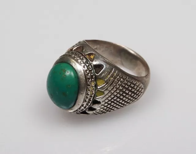 orient afghanistan bague turquoise argent massif argent islamique bague turquoise N:434 2